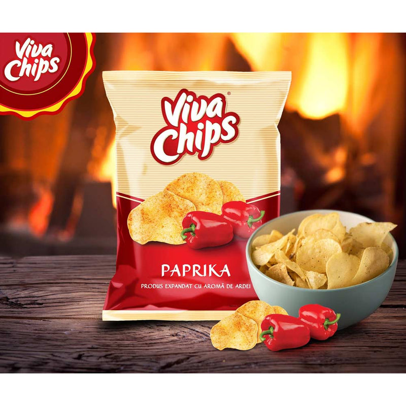 Viva chips cu aroma de ardei - Delumani - Magazin Romanesc 